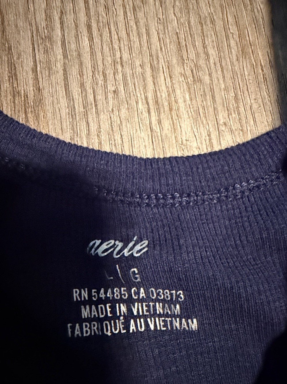 aerie Navy Ribbed Scoop Tank - Picture 2 of 4